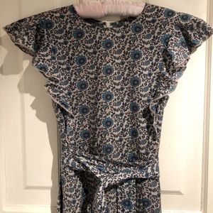 Christy Dawn Quinn Dress in blue cotton floral